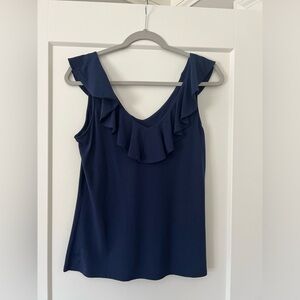Lilly Pulitzer Navy ruffle top. Size small. VGUC